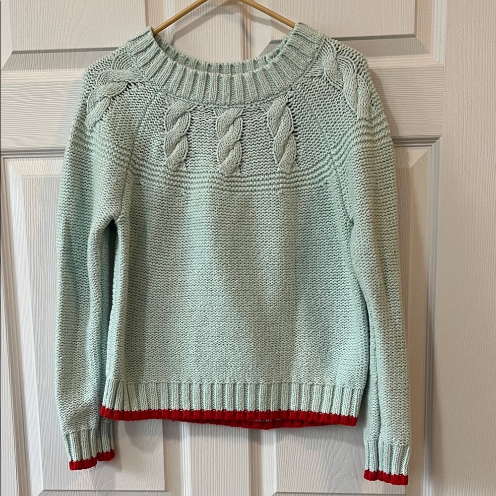 Aerie Chunky Cable Knit Color block Sweater